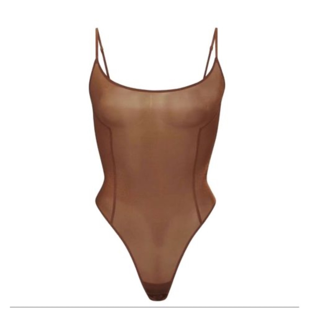 SKIMS Glissenette Shimmery Bodysuit Chia